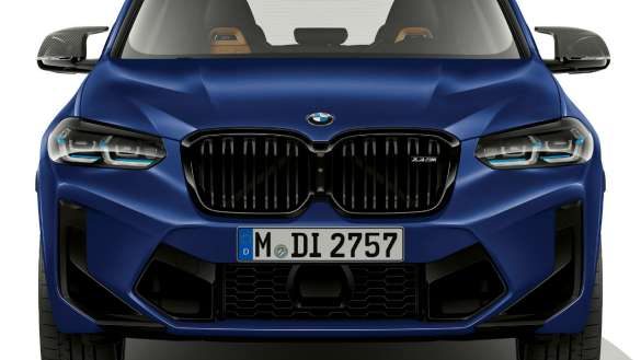 BMW X3 M Competition F97 LCI Facelift 2021 Frozen Marina Bay Blau metallic Frontdesign Frontansicht